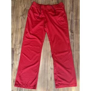 Vintage Nike Pants Men L Red Track Athletic Drawstring Polyester Windbreaker